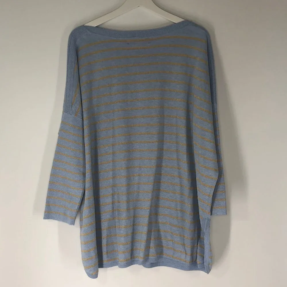 Lilly Pulitzer Heathered Blue Striped Cobo Sweater